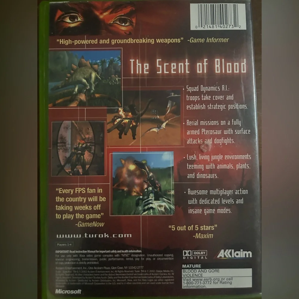 Pre-Owned CIB Turok Evolution FPS Retro Video Game by Acclaim for the OG Xbox